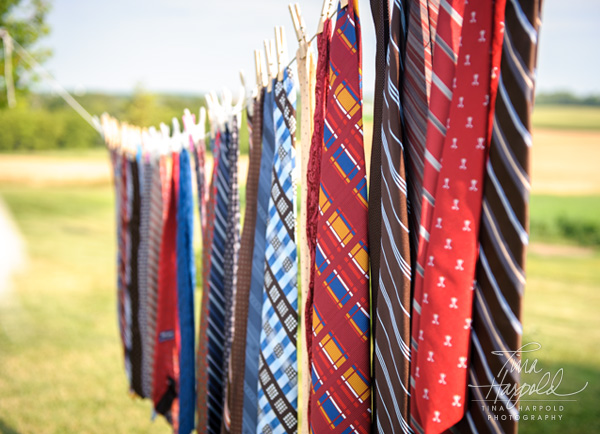 ties on laundry line - senior pictures